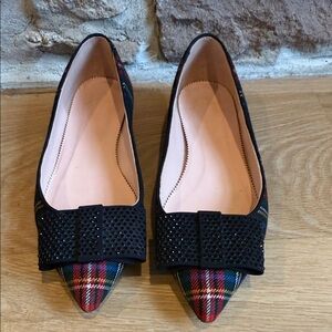 Plaid Bow J.crew Women's Flats size 8